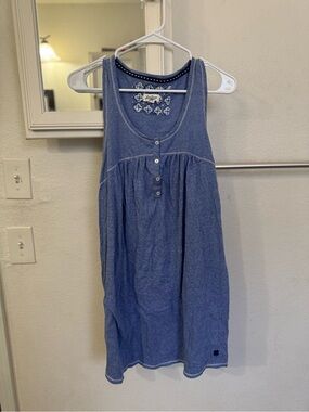 Lucky Brand Blue Sleeveless Henley Tank Dress